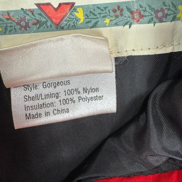 Obermeyer Snow Flake Print Ski Snowboard Jacket Juniors 12 Red White Youth - Picture 9 of 15